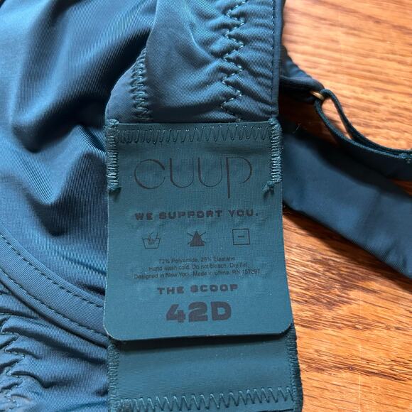 CUUP Bra 42D The Scoop Underwire Blue Casual Everyday Adjustable Back Closure - Picture 2 of 4